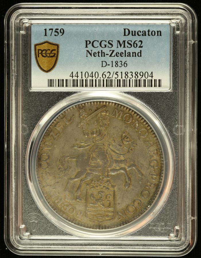 Netherlands Ducaton 1759 Zeeland PCGS MS62 D-1836 0145060Netherlands Ducaton 1759 Zeeland PCGS MS62 D-1836 0145060