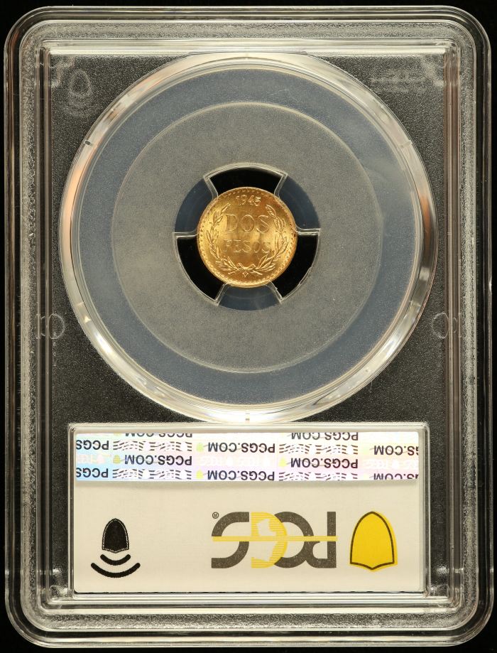 Modern Gold 2 Peso 1945 Mo PCGS MS67 KM-461 0144824Modern Gold 2 Peso 1945 Mo PCGS MS67 KM-461 0144824 - Image 2