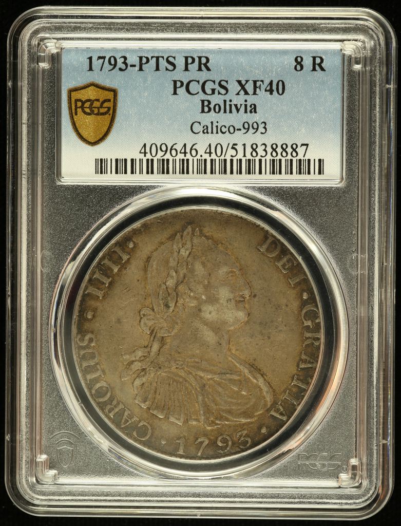 Bolivia 8 Reales 1793 Pts PR PCGS XF40 Calico-993 0145101