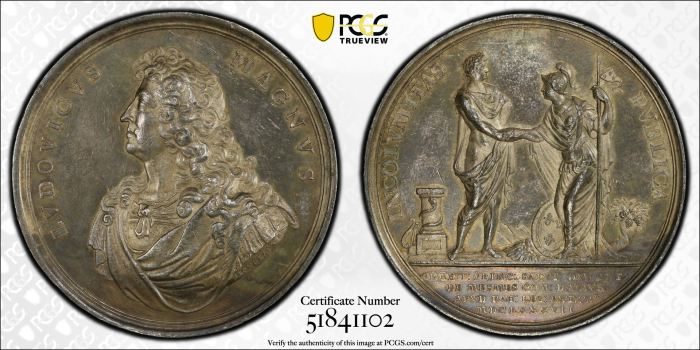 France Louis XIV Recovery from Surgery Medal 1687 PCGS SP58 0145071France Louis XIV Recovery from Surgery Medal 1687 PCGS SP58 0145071 - Image 3