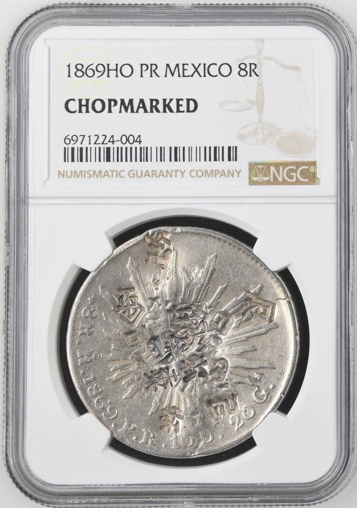 Chopmarked Hermosillo 8 Reales 1869 Ho PR NGC CHOPMARKED 0145196