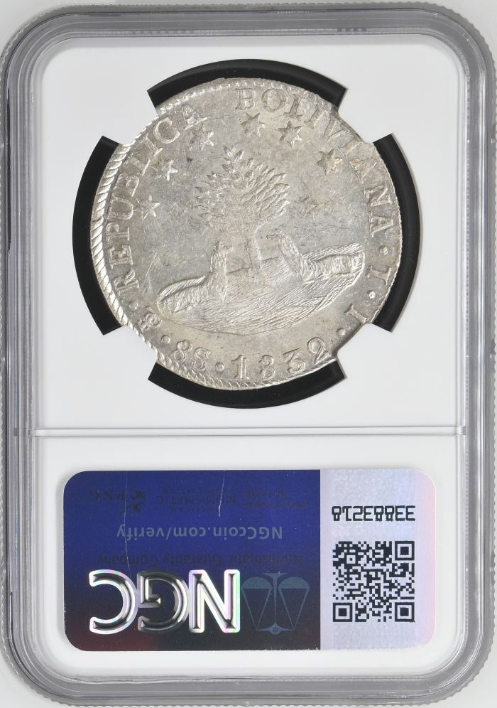 Bolivia 8 Sols 1832 Pts JL NGC MS60 0145246Bolivia 8 Sols 1832 Pts JL NGC MS60 0145246 - Image 2