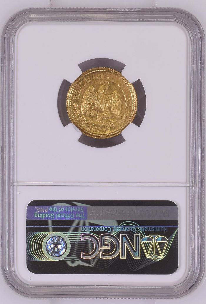 Republic Gold 5 Peso 1884 Mo M NGC MS63 0145258Republic Gold 5 Peso 1884 Mo M NGC MS63 0145258 - Image 2