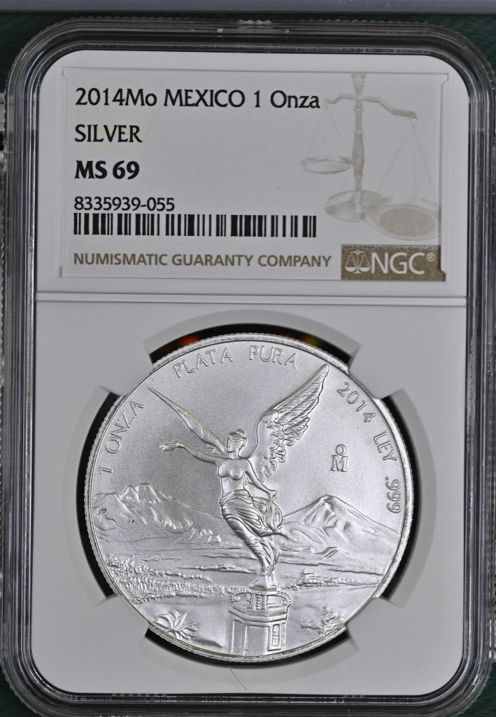 Modern Silver & Minors Onza 2014 Mo NGC MS69 0145389