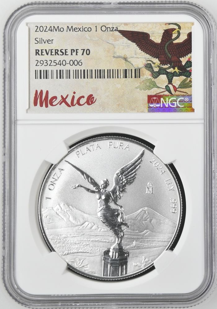 Modern Silver & Minors Onza 2024 Mo NGC REVERSE PF70 0145493Modern Silver & Minors Onza 2024 Mo NGC REVERSE PF70 0145493