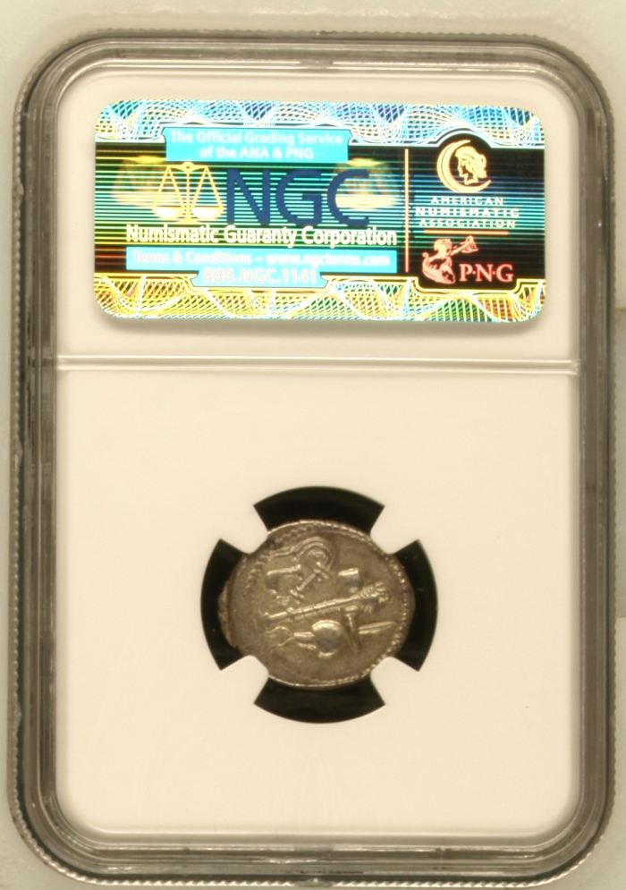 Roman Imperatorial Julius Caesar d.44 BC AR Denarius NGC XF 0145569Roman Imperatorial Julius Caesar d.44 BC AR Denarius NGC XF 0145569 - Image 2