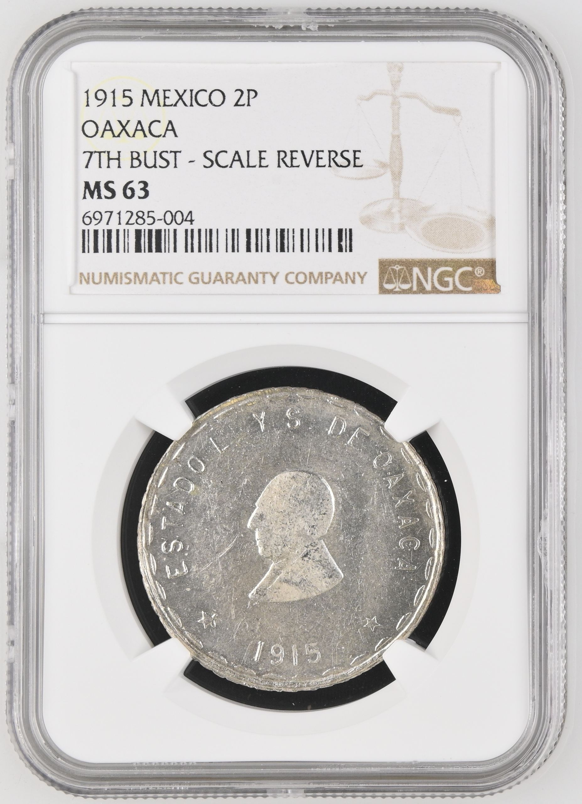 Oaxaca 2 Peso 1915 Oaxaca NGC MS63 0145588