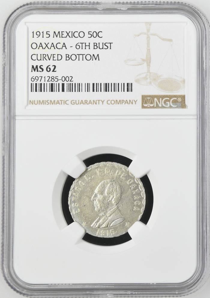 Oaxaca 50 Centavo 1915 Oaxaca NGC MS62 0145589Oaxaca 50 Centavo 1915 Oaxaca NGC MS62 0145589