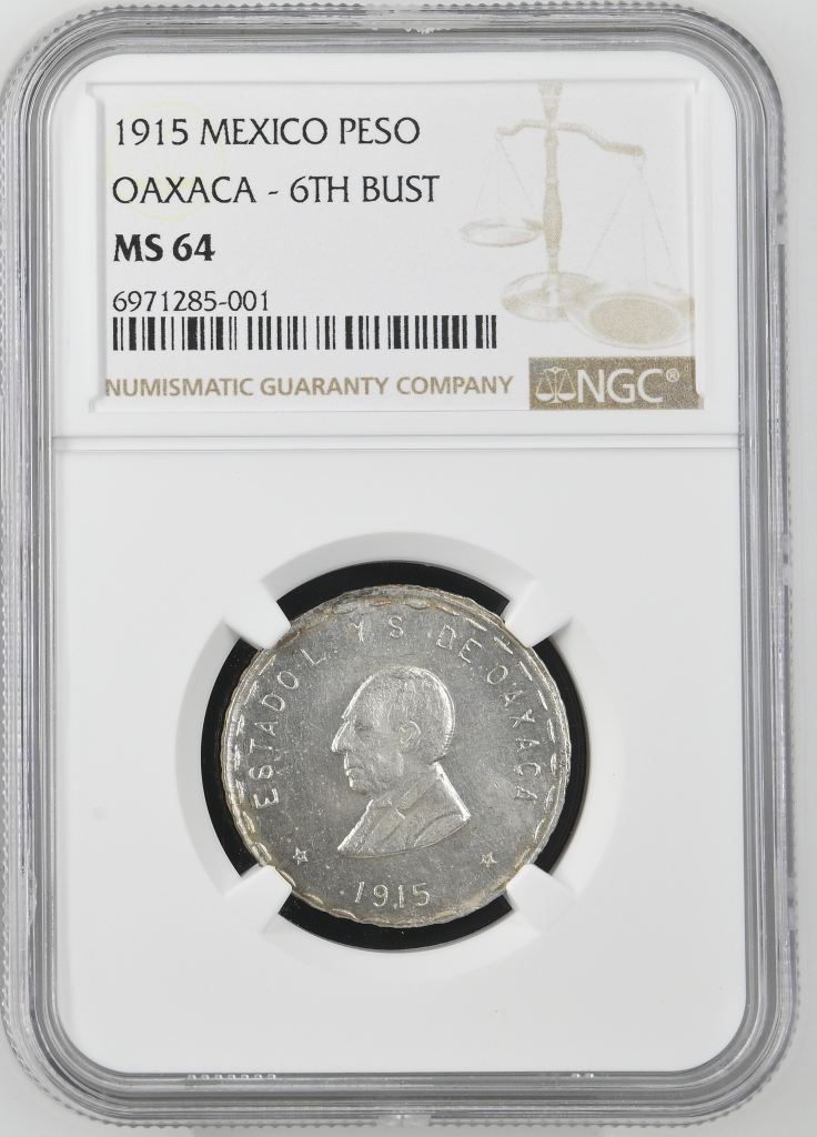 Oaxaca Peso 1915 Oaxaca NGC MS64 0145590