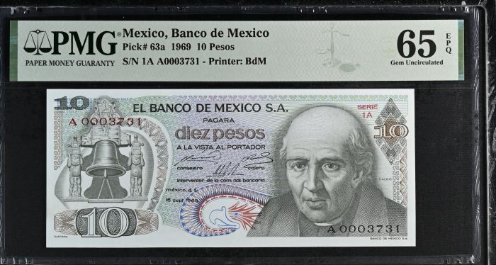 Banco De Mexico 13 Piece Set  All Scarce  Series A  Matching Serial Numbers Pick #62-94 PMG f_35443Banco De Mexico 13 Piece Set  All Scarce  Series A  Matching Serial Numbers Pick #62-94 PMG f_35443 - Image 23