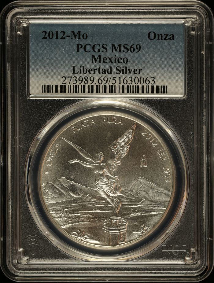 Modern Silver & Minors Onza 2012 Mo PCGS MS69 0145304Modern Silver & Minors Onza 2012 Mo PCGS MS69 0145304