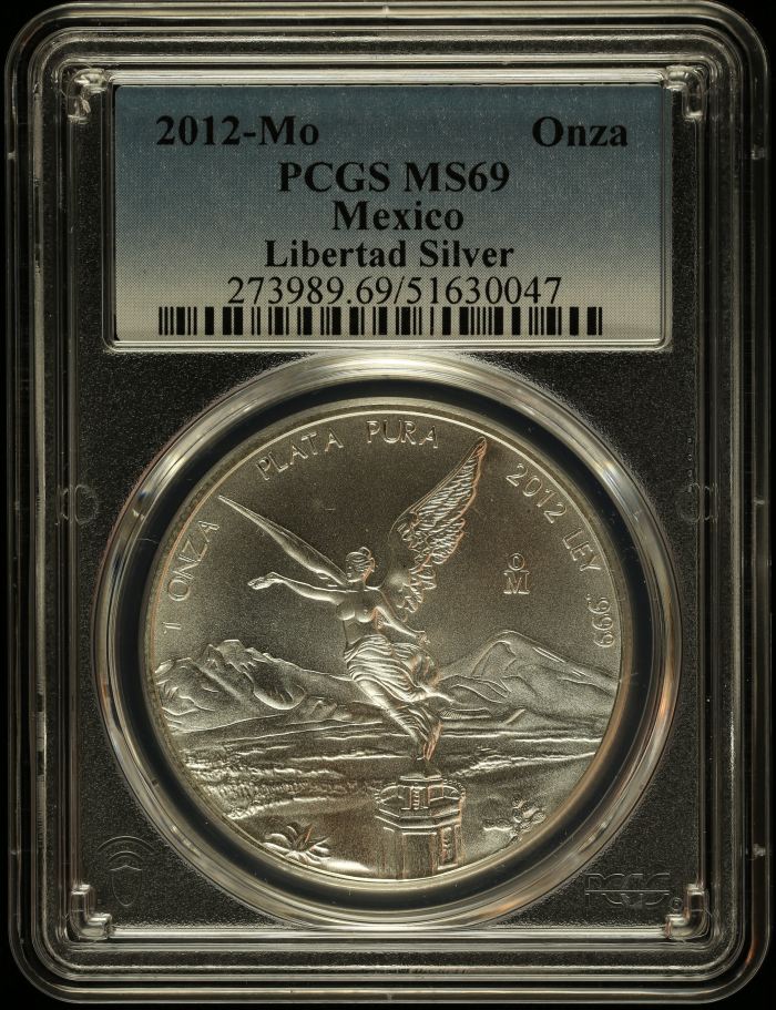 Modern Silver & Minors Onza 2012 Mo PCGS MS69 0145357Modern Silver & Minors Onza 2012 Mo PCGS MS69 0145357