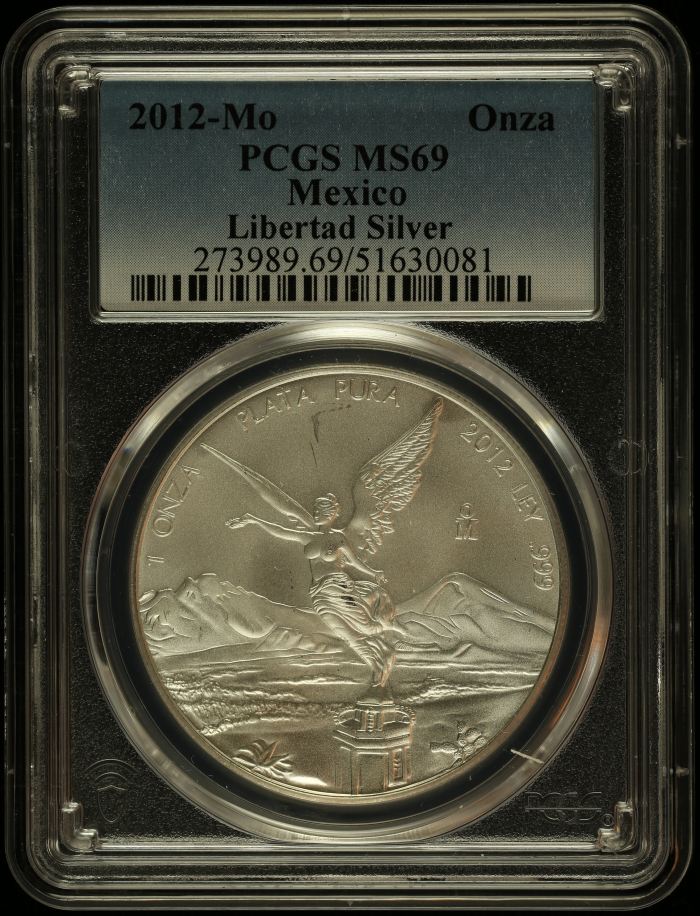 Modern Silver & Minors Onza 2012 Mo PCGS MS69 0145377Modern Silver & Minors Onza 2012 Mo PCGS MS69 0145377