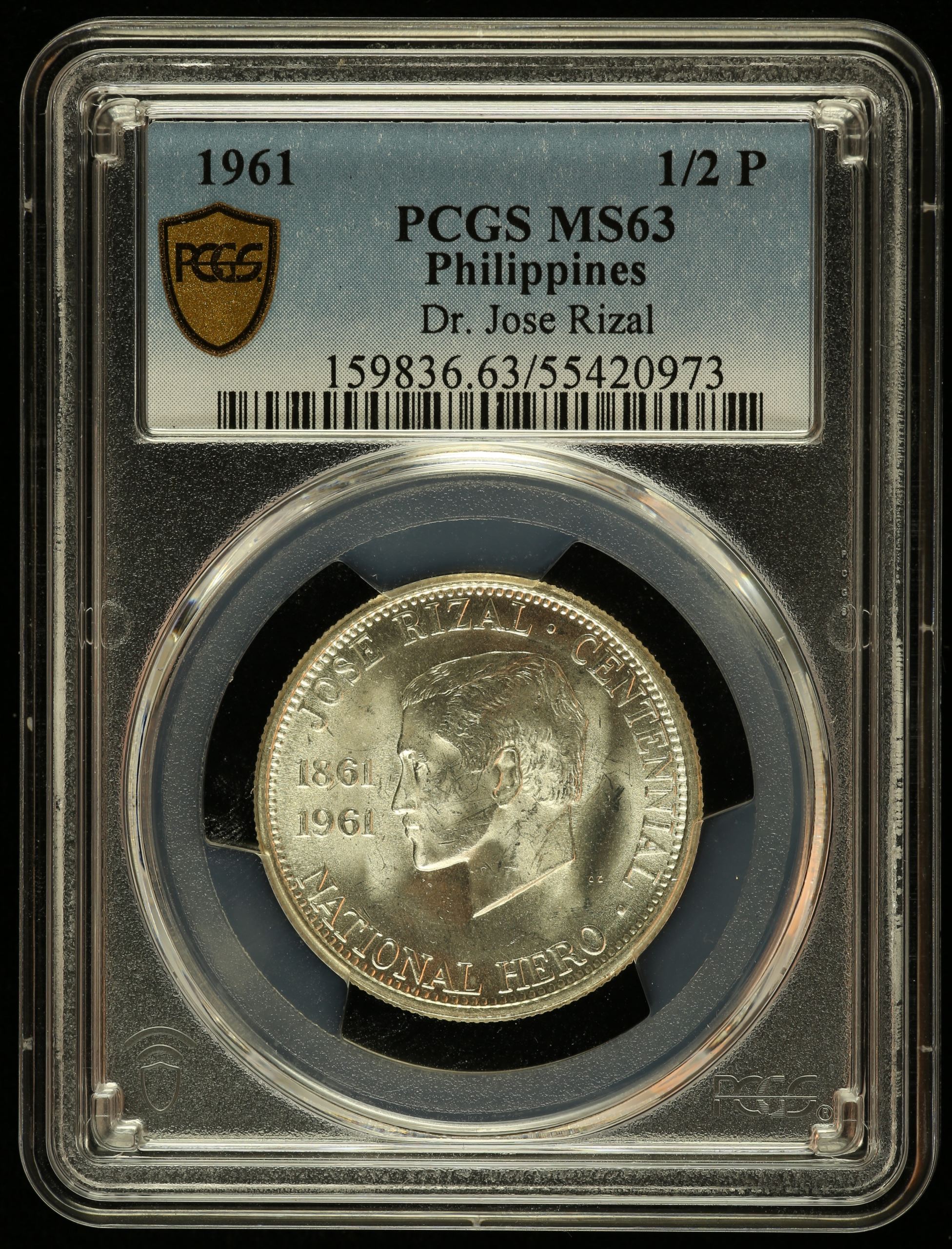 Philippines Half Peso 1961 PCGS MS63 0145209