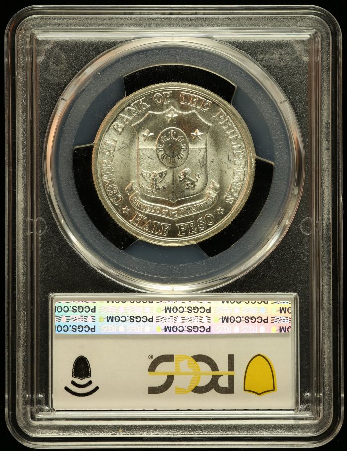 Philippines Half Peso 1961 PCGS MS63 0145209Philippines Half Peso 1961 PCGS MS63 0145209 - Image 2