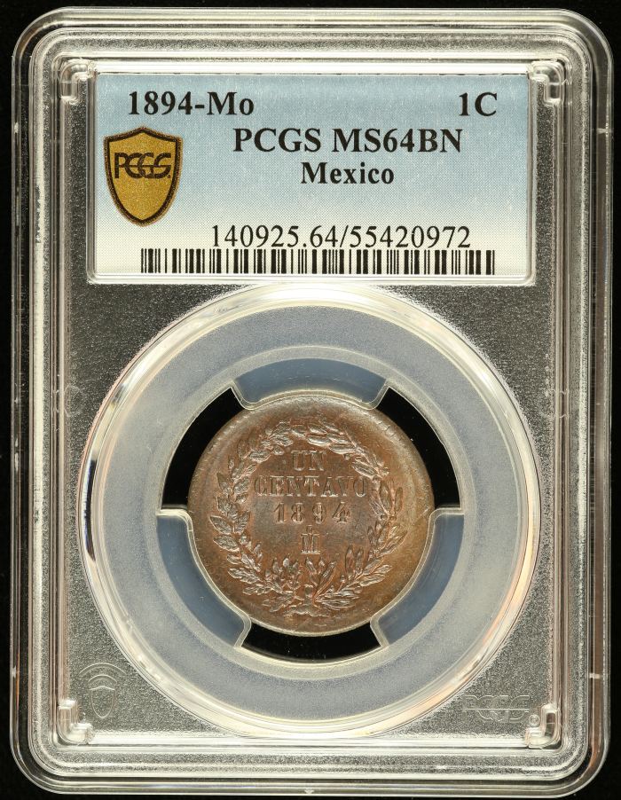 Republic Silver & Minors Centavo 1894 Mo PCGS MS64BN 0145204Republic Silver & Minors Centavo 1894 Mo PCGS MS64BN 0145204