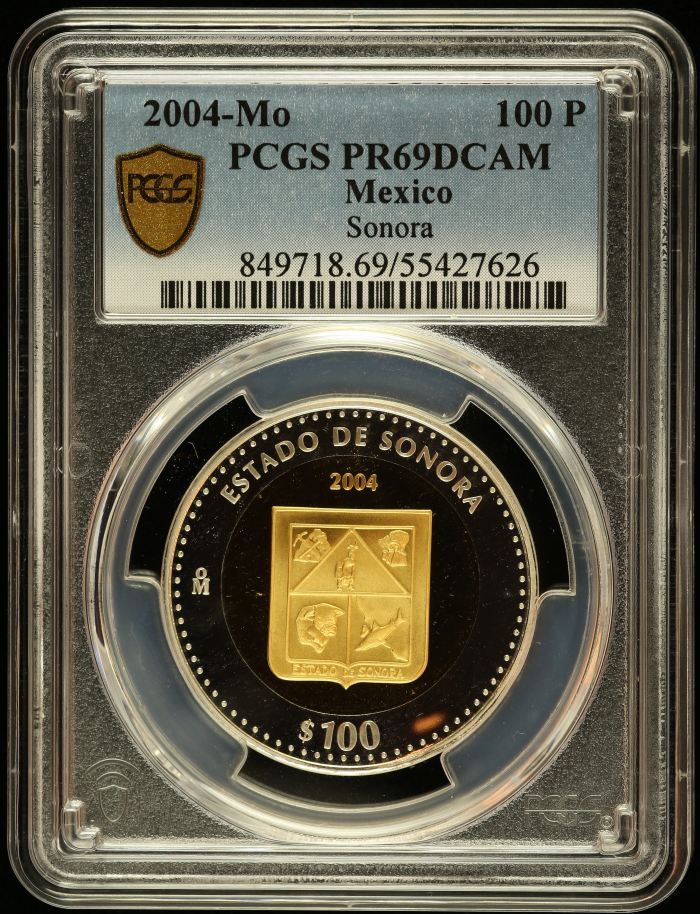 Modern Gold Modern Silver & Minors 100 Peso 2004 Mo PCGS PR69DCAM 0145597Modern Gold Modern Silver & Minors 100 Peso 2004 Mo PCGS PR69DCAM 0145597