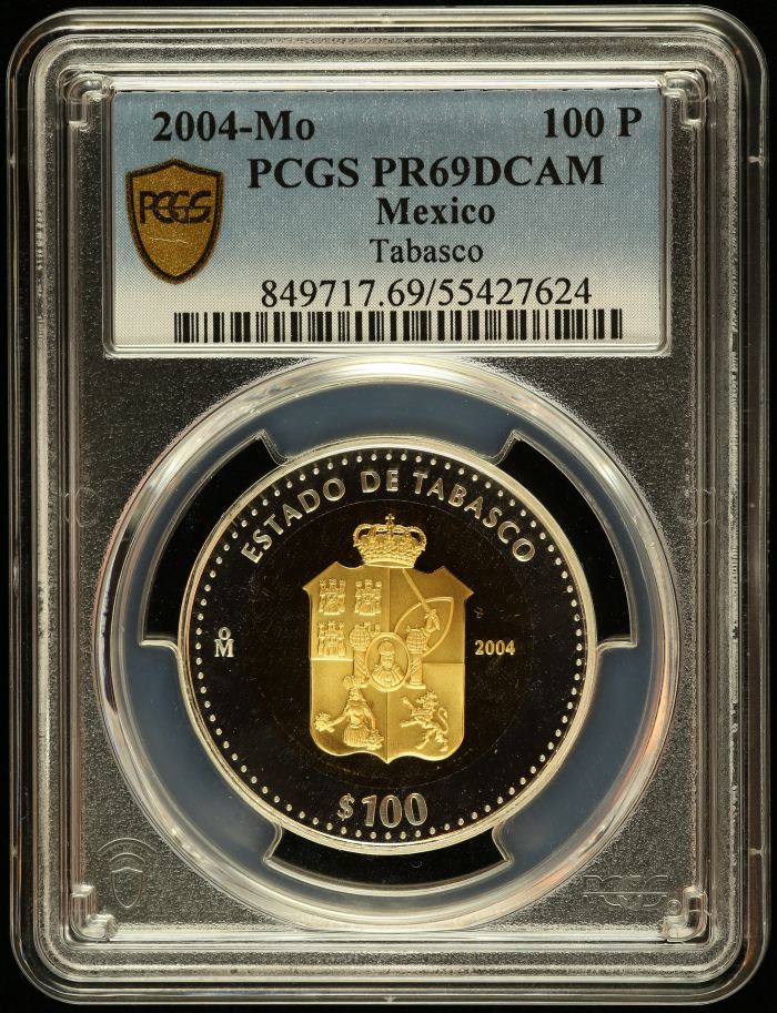 Modern Gold Modern Silver & Minors 100 Peso 2004 Mo PCGS PR69DCAM 0145598Modern Gold Modern Silver & Minors 100 Peso 2004 Mo PCGS PR69DCAM 0145598