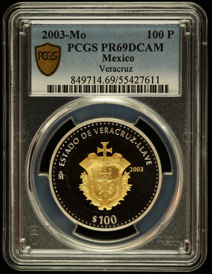 Modern Gold Modern Silver & Minors 100 Peso 2003 Mo PCGS PR69DCAM 0145601Modern Gold Modern Silver & Minors 100 Peso 2003 Mo PCGS PR69DCAM 0145601