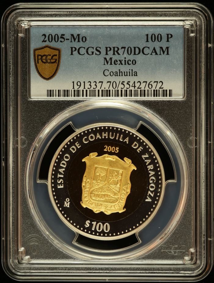 Modern Gold Modern Silver & Minors 100 Peso 2005 Mo PCGS PR70DCAM 0145514Modern Gold Modern Silver & Minors 100 Peso 2005 Mo PCGS PR70DCAM 0145514