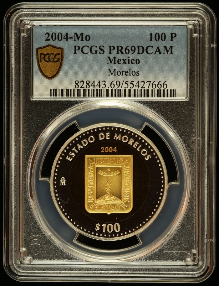 Modern Gold Modern Silver & Minors 100 Peso 2004 Mo PCGS PR69DCAM 0145517Modern Gold Modern Silver & Minors 100 Peso 2004 Mo PCGS PR69DCAM 0145517