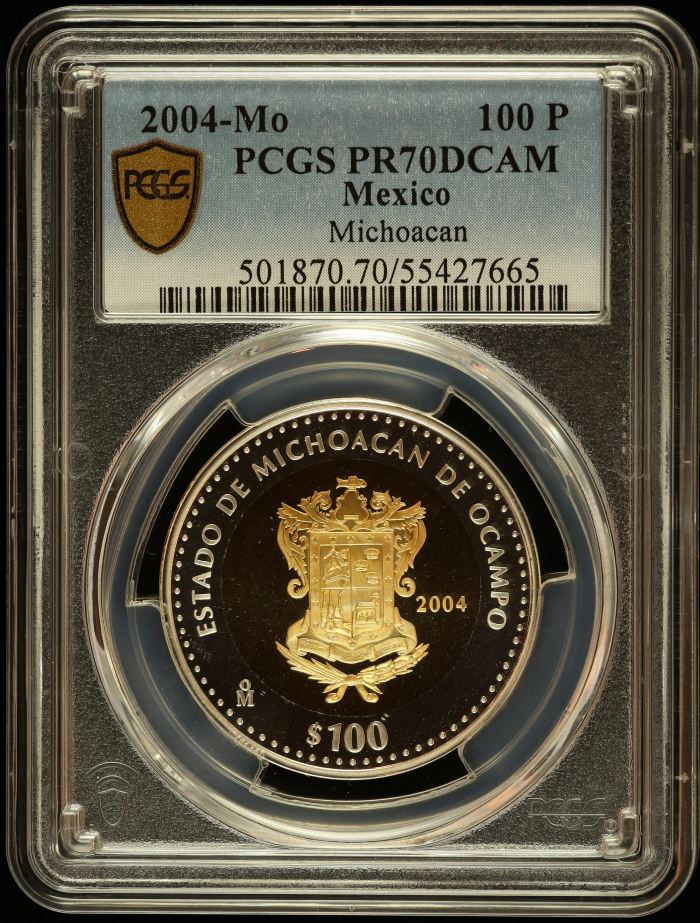 Modern Gold Modern Silver & Minors 100 Peso 2004 Mo PCGS PR70DCAM 0145518Modern Gold Modern Silver & Minors 100 Peso 2004 Mo PCGS PR70DCAM 0145518