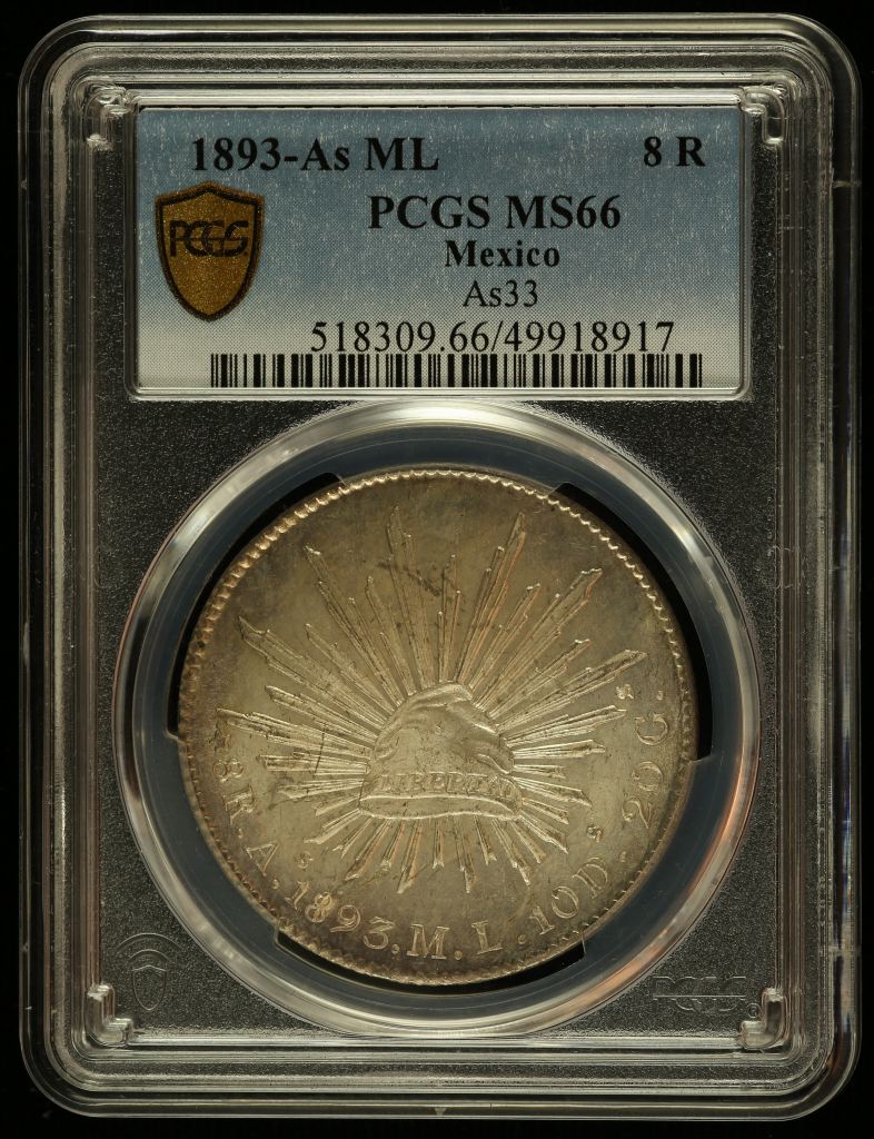 Alamos 8 Reales 1893 As ML PCGS MS66 0145568