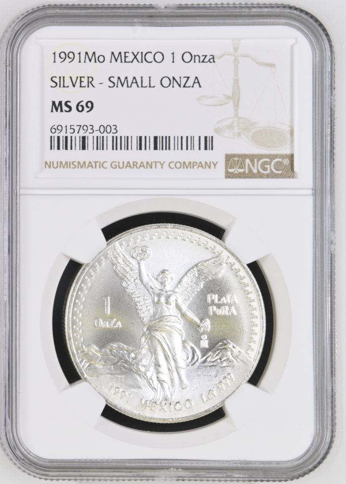 Modern Silver & Minors Onza 1991 Mo NGC MS69 0145608Modern Silver & Minors Onza 1991 Mo NGC MS69 0145608