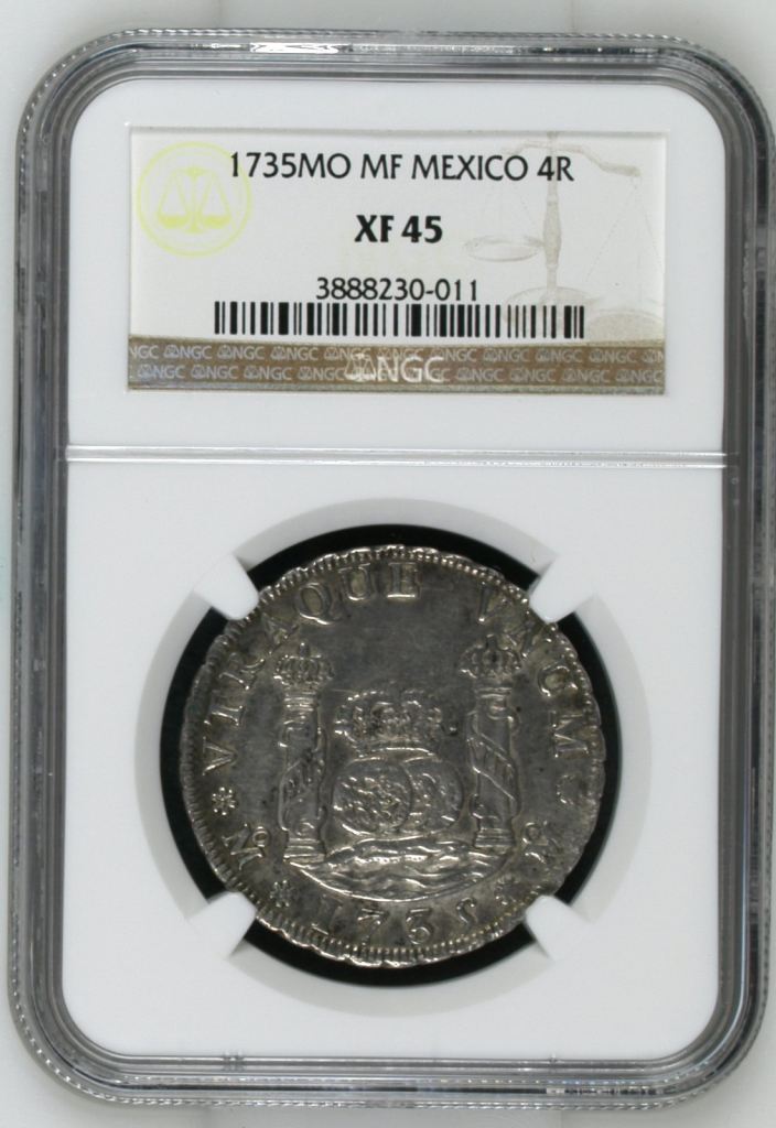 Colonial Silver & Minors 4 Reales 1735 Mo MF NGC XF45 0145627