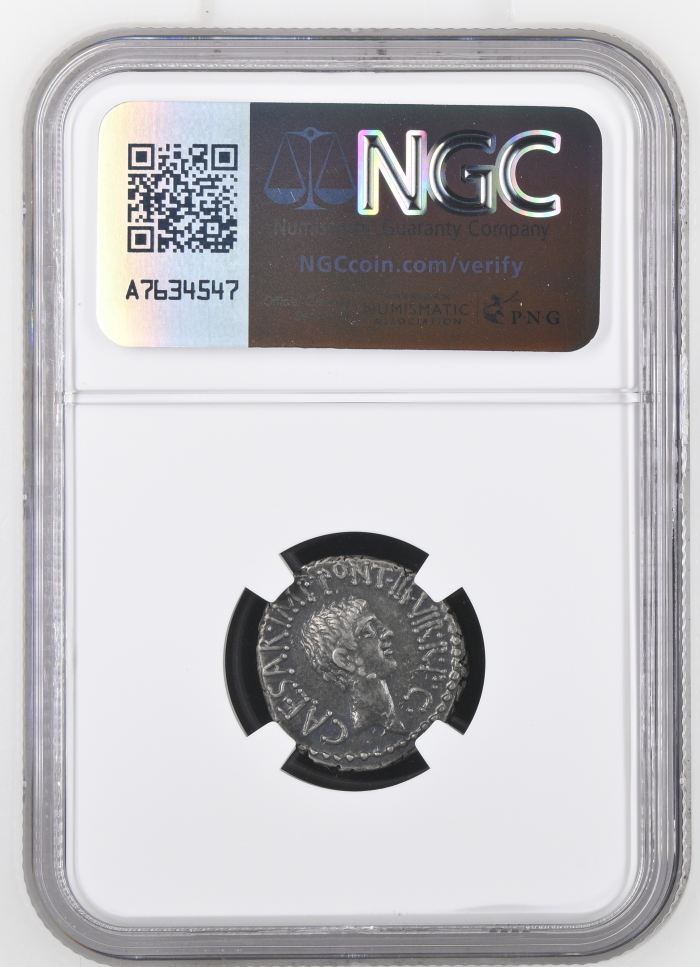 Roman Imperatorial Marc Antony & Octavian 41 BC AR Denarius NGC Ch XF 0145632Roman Imperatorial Marc Antony & Octavian 41 BC AR Denarius NGC Ch XF 0145632 - Image 2