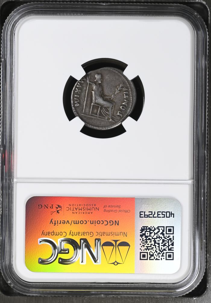 Roman Imperial Tiberius 14-37 AD AR Denarius NGC Ch F 0145635Roman Imperial Tiberius 14-37 AD AR Denarius NGC Ch F 0145635 - Image 2