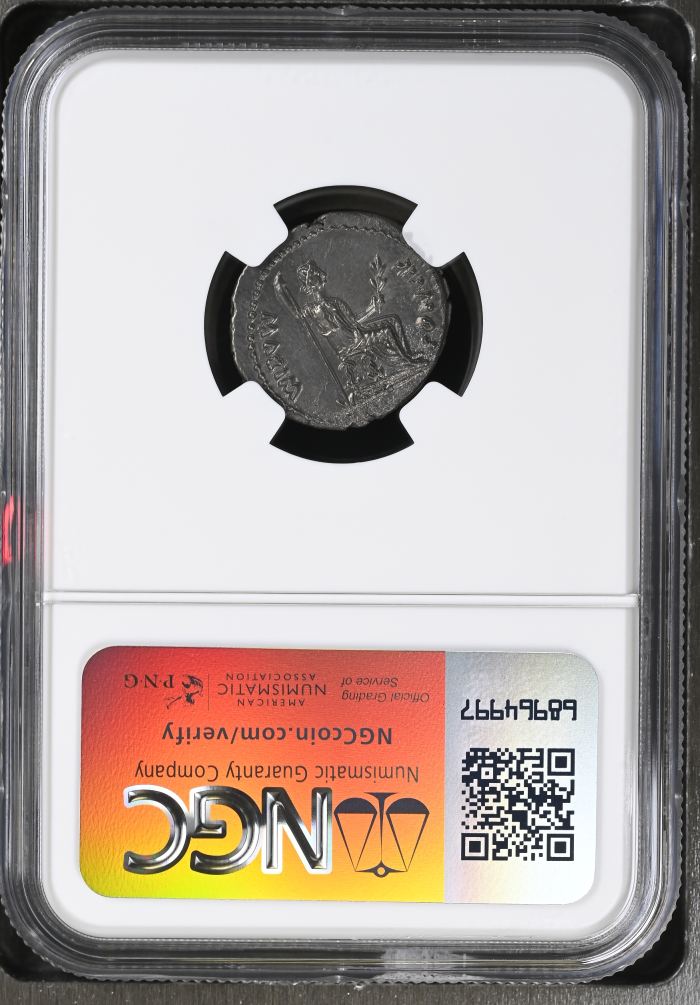 Roman Imperial Tiberius 14-37 AD AR Denarius NGC Ch AU 0145641Roman Imperial Tiberius 14-37 AD AR Denarius NGC Ch AU 0145641 - Image 2