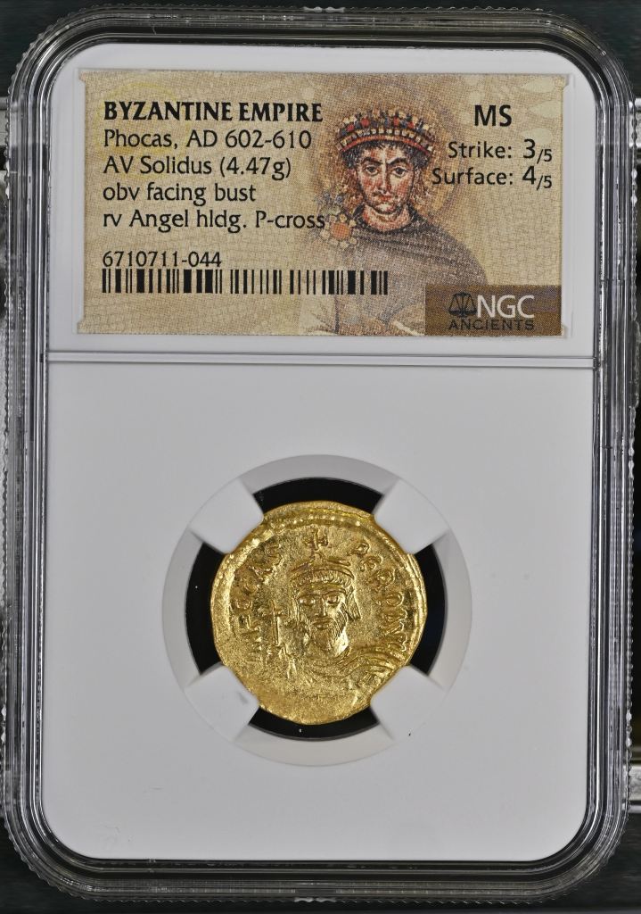 Byzantine Phocas 602-610 AD AV Solidus NGC MS 0145650