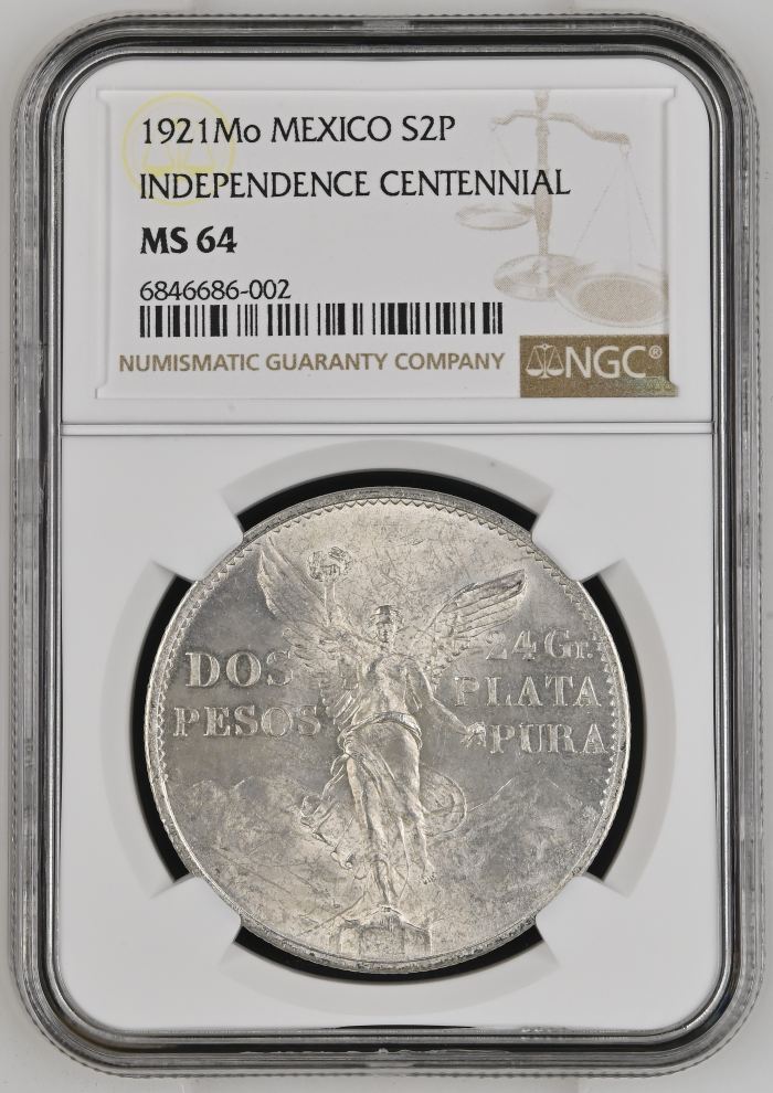 Modern Silver & Minors 2 Peso 1921 Mo NGC MS64 0145668Modern Silver & Minors 2 Peso 1921 Mo NGC MS64 0145668