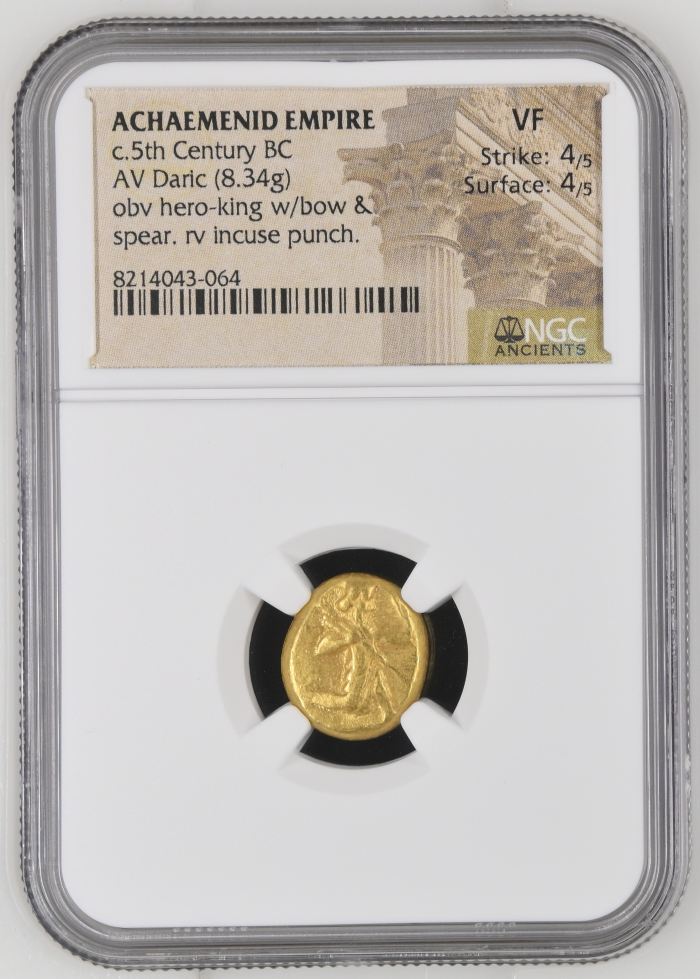 Persia, Achaemenid Kings c. 5th Century BC AV Daric NGC VF 0145678Persia, Achaemenid Kings c. 5th Century BC AV Daric NGC VF 0145678