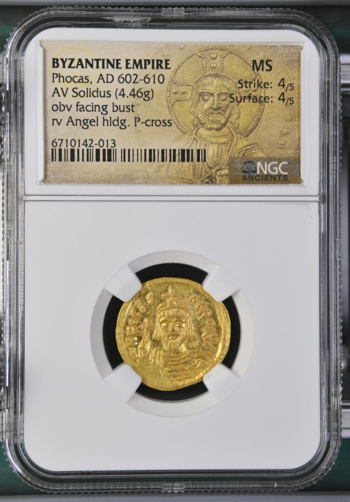 Byzantine Phocas 602-610 AD AV Solidus NGC MS 0145679