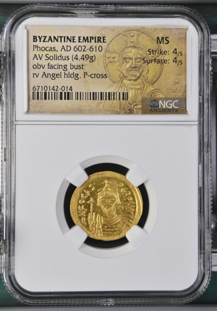 Byzantine Phocas 602-610 AD AV Solidus NGC MS 0145680Byzantine Phocas 602-610 AD AV Solidus NGC MS 0145680