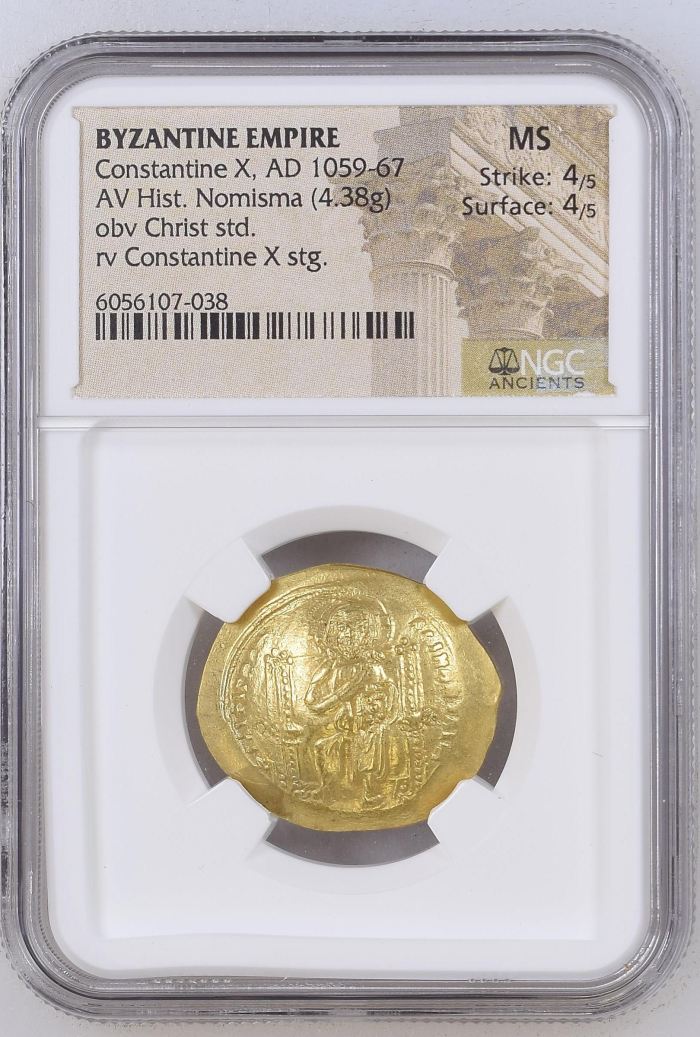 Byzantine Constantine X 1059-67 AD AV Histamenon Nomisma NGC MS 0145681Byzantine Constantine X 1059-67 AD AV Histamenon Nomisma NGC MS 0145681