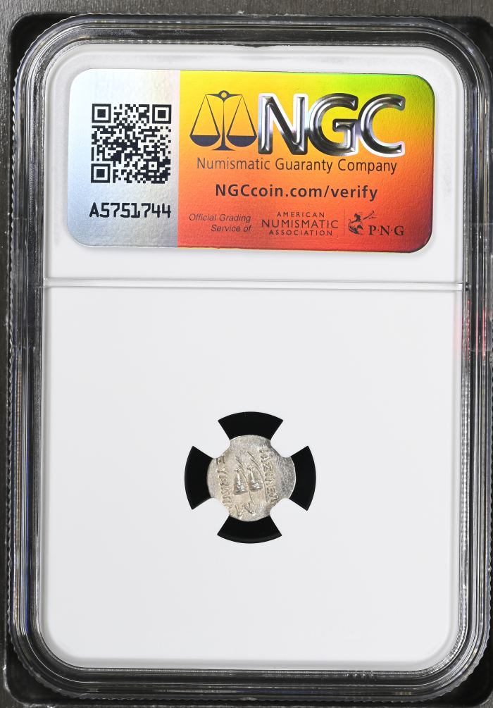 Baktria and the East Eucratides I c.170-145 BC AR Obol NGC Ch AU 0145694Baktria and the East Eucratides I c.170-145 BC AR Obol NGC Ch AU 0145694 - Image 2