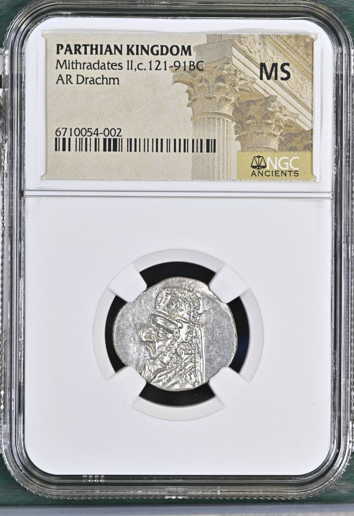 Persia, Achaemenid Kings Parthia Mithradates II c.121-91 BC AR Drachm NGC MS 0145710