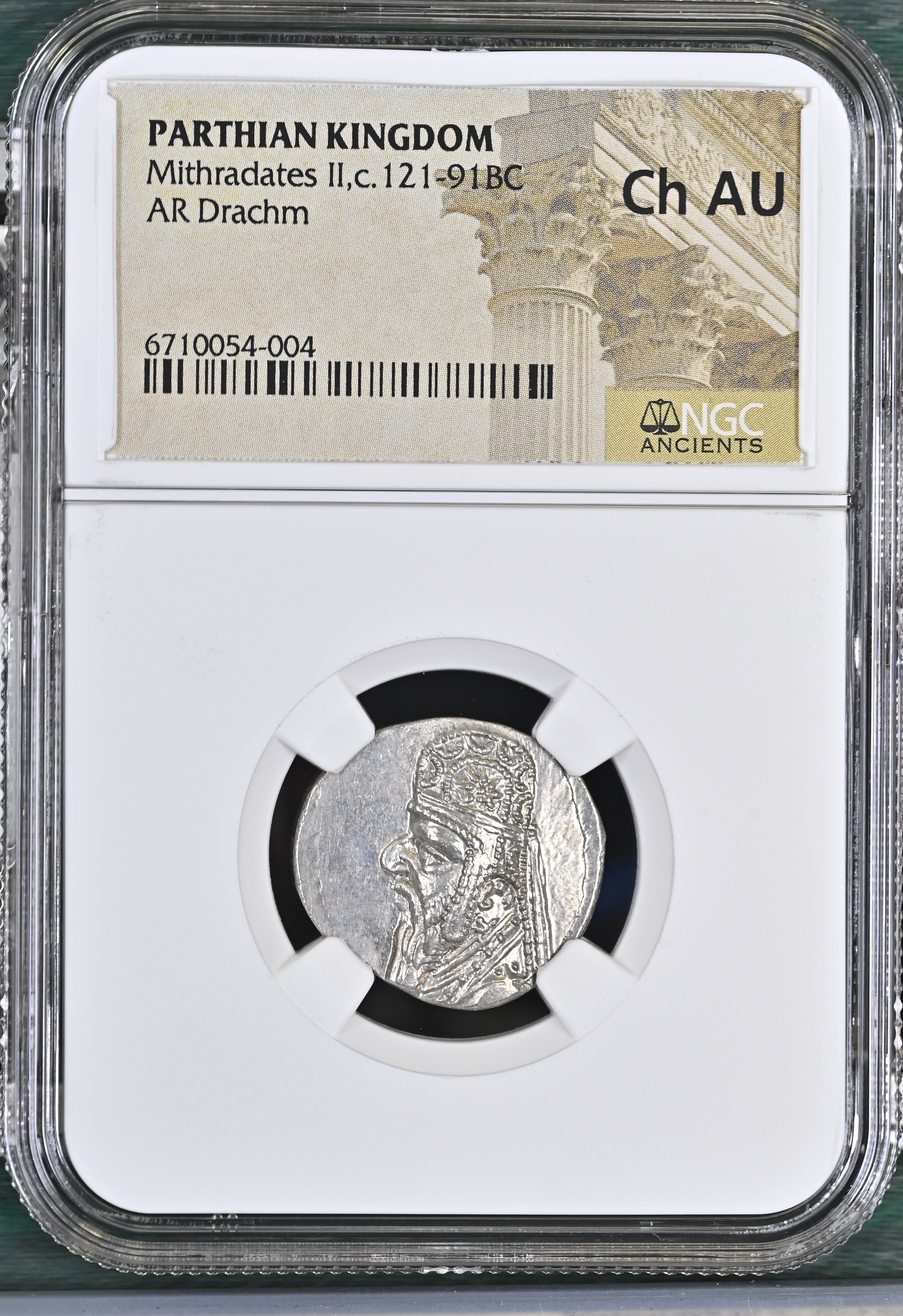 Persia, Achaemenid Kings Parthia Mithradates II c.121-91 BC AR Drachm NGC Ch AU 0145712