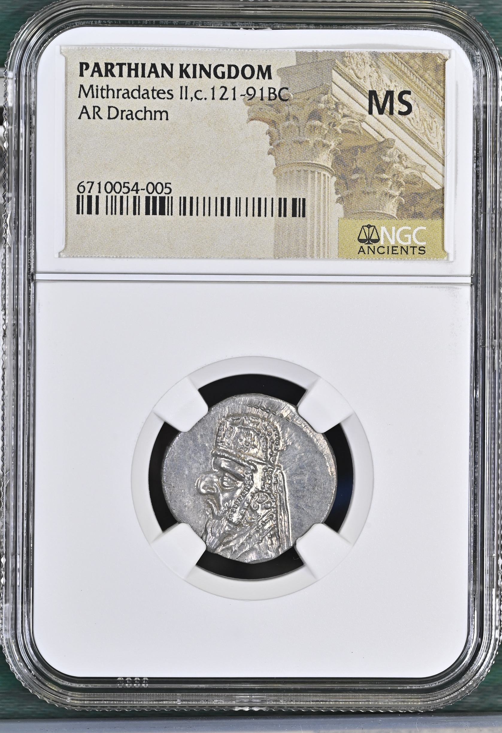 Persia, Achaemenid Kings Parthia Mithradates II c.121-91 BC AR Drachm NGC MS 0145713