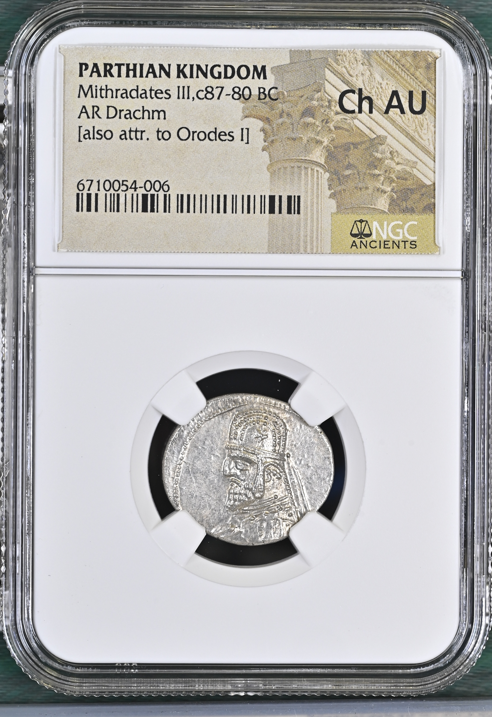 Persia, Achaemenid Kings Parthia Mithradates III c.87-80 BC AR Drachm NGC Ch AU 0145714