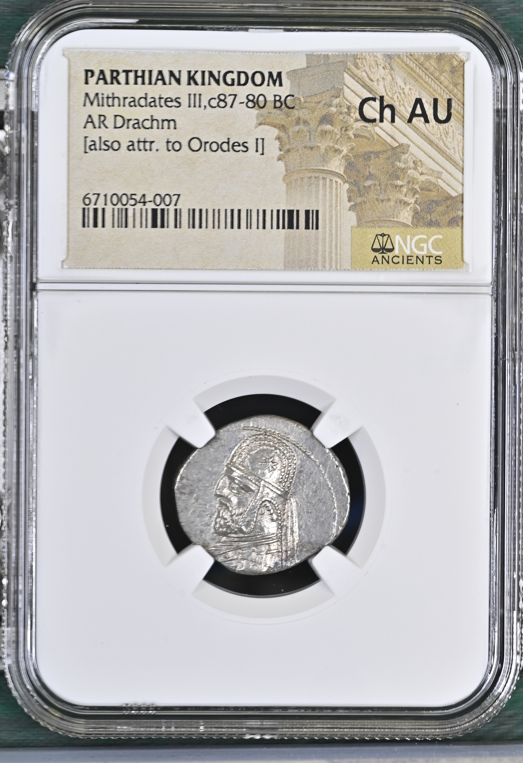 Persia, Achaemenid Kings Parthia Mithradates III c.87-80 BC AR Drachm NGC Ch AU 0145715