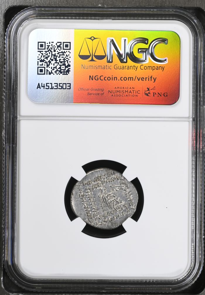 Persia, Achaemenid Kings Parthia Mithradates III c.87-80 BC AR Drachm NGC Ch AU 0145715Persia, Achaemenid Kings Parthia Mithradates III c.87-80 BC AR Drachm NGC Ch AU 0145715 - Image 2
