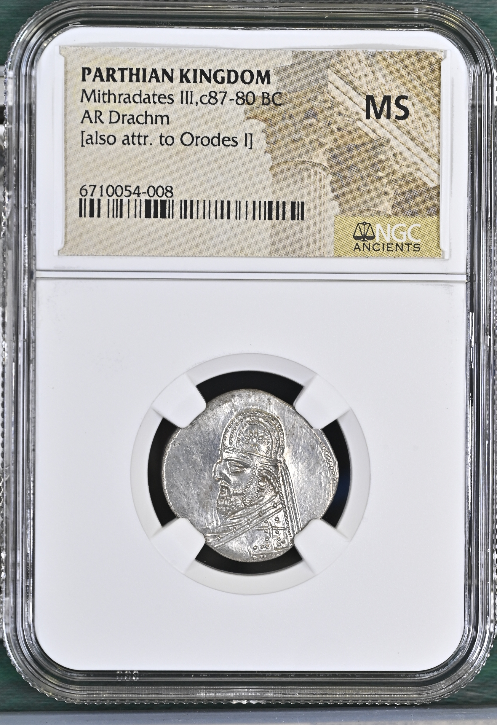 Persia, Achaemenid Kings Parthia Mithradates III c.87-80 BC AR Drachm NGC MS 0145716