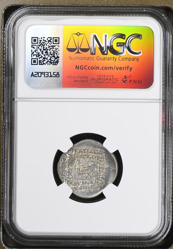 Persia, Achaemenid Kings Parthia Mithradates III c.87-80 BC AR Drachm NGC MS 0145716Persia, Achaemenid Kings Parthia Mithradates III c.87-80 BC AR Drachm NGC MS 0145716 - Image 2