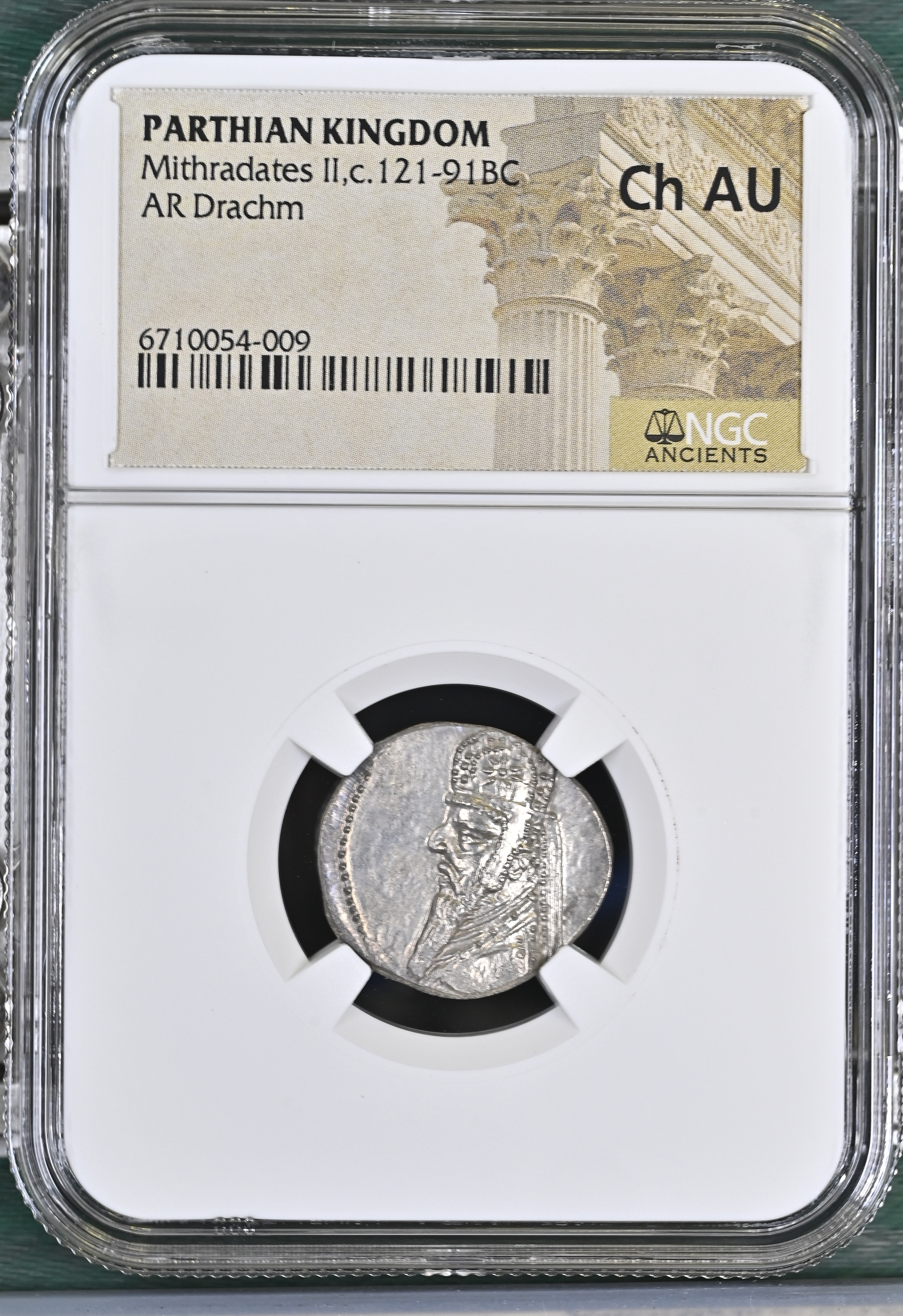 Persia, Achaemenid Kings Parthia Mithradates II c.121-91 BC AR Drachm NGC Ch AU 0145717
