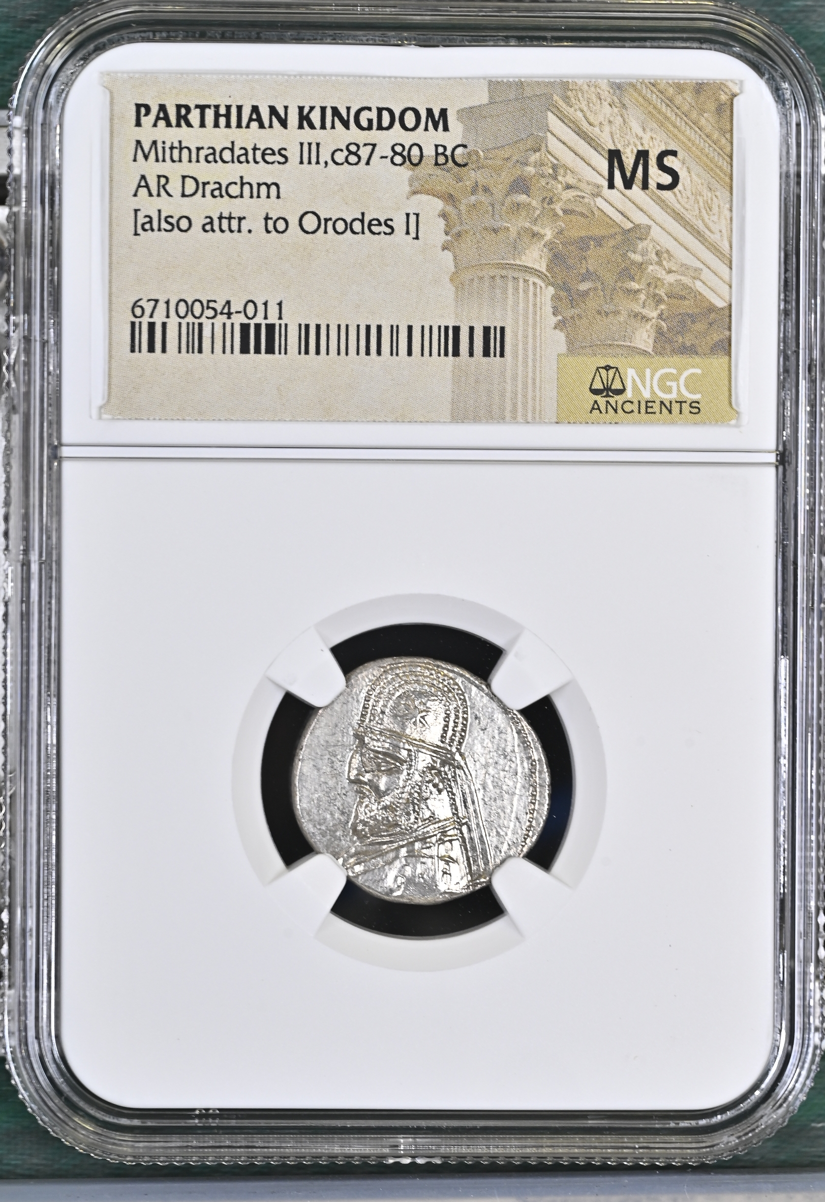 Persia, Achaemenid Kings Parthia Mithradates III c.87-80 BC AR Drachm NGC MS 0145719