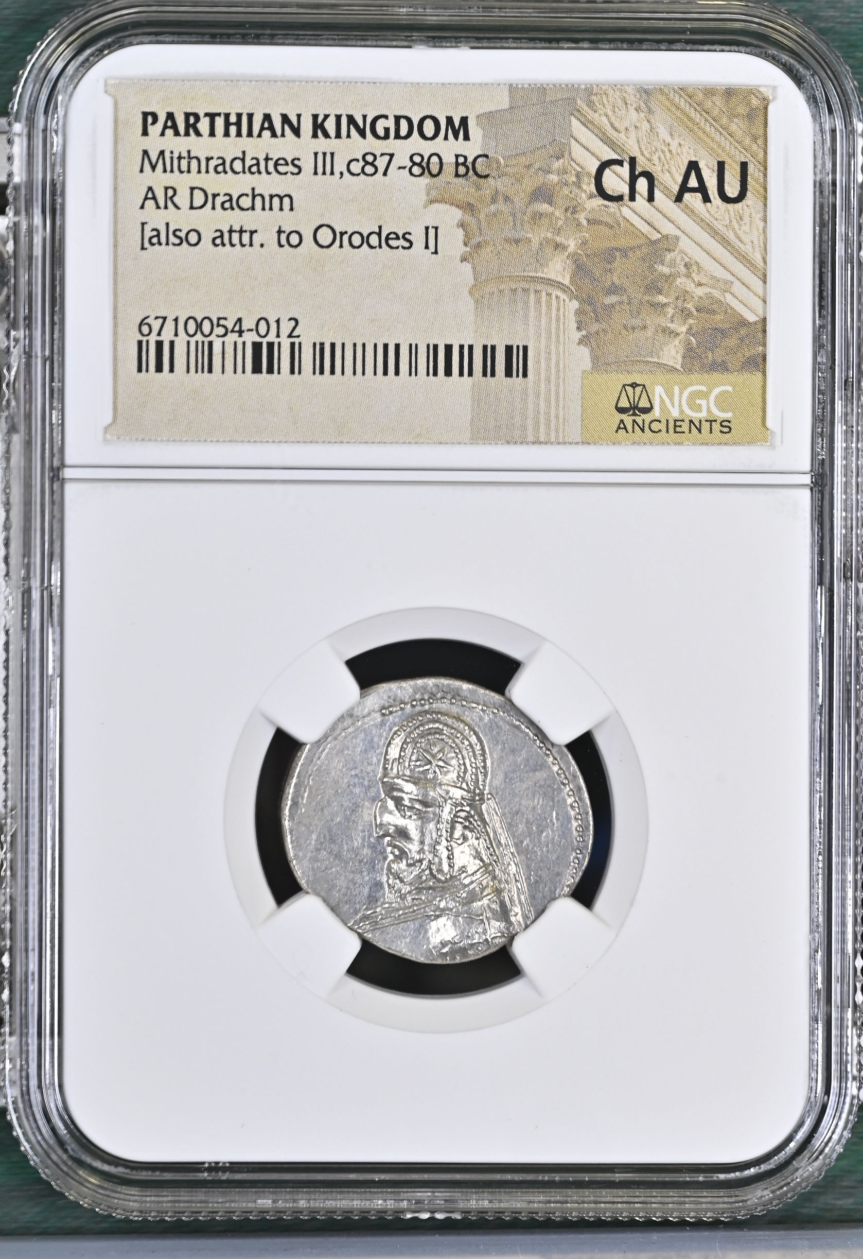 Persia, Achaemenid Kings Parthia Mithradates III c.87-80 BC AR Drachm NGC Ch AU 0145720